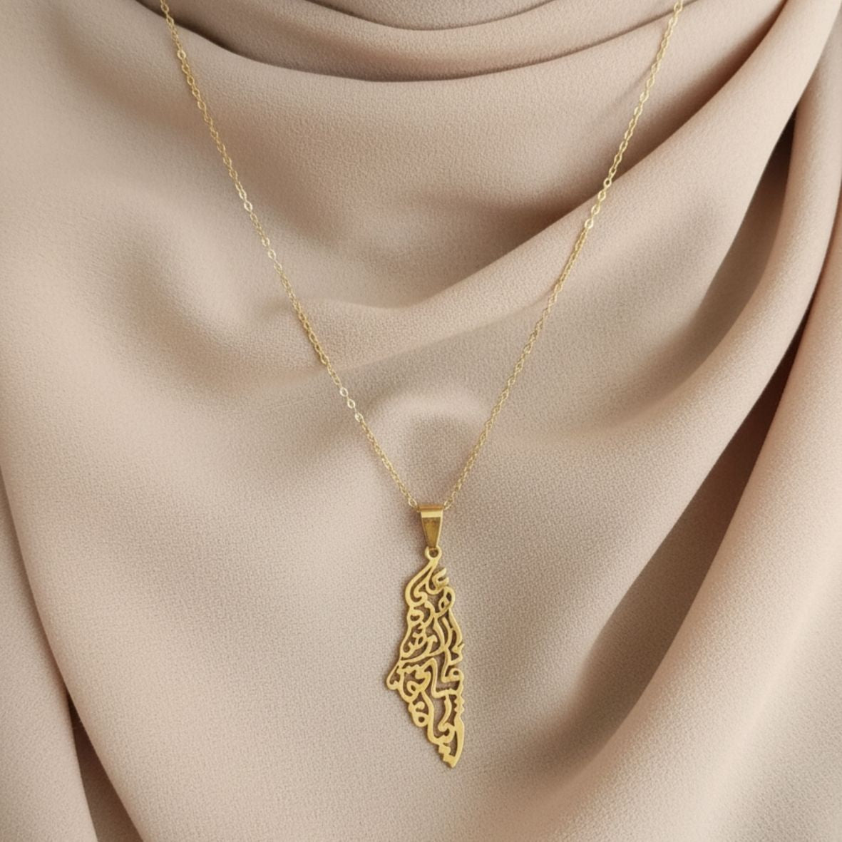 Palestine Map Necklace