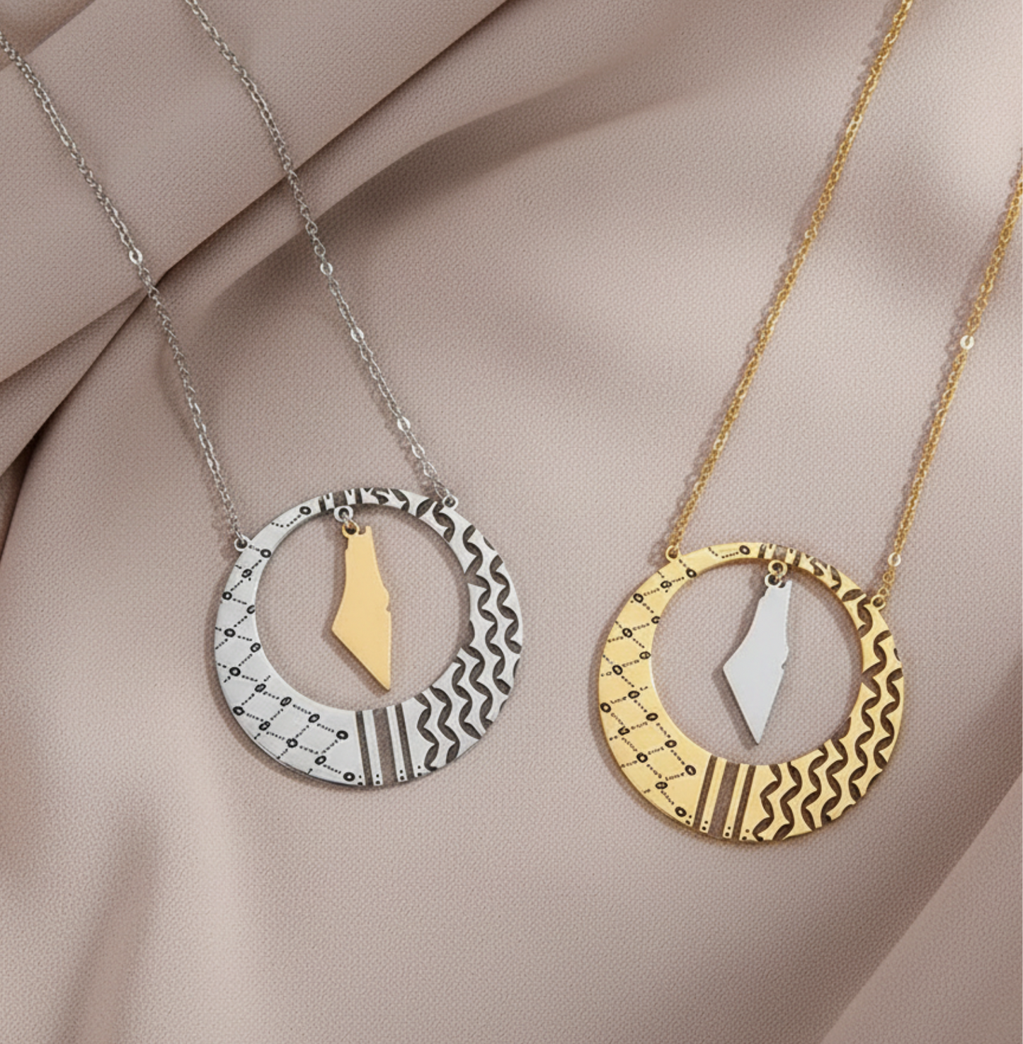 Palestine Round Necklace