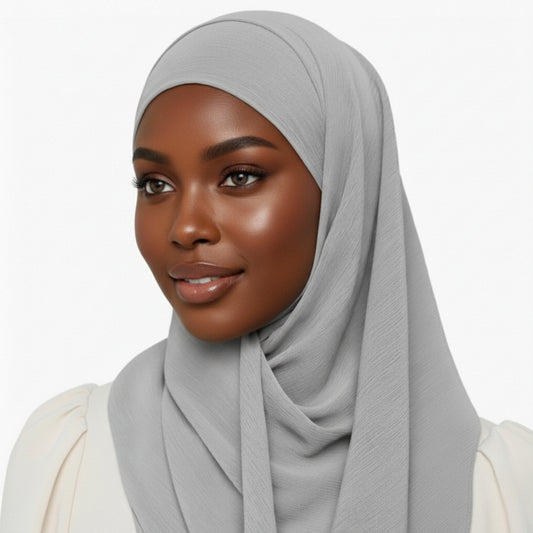 Crinkle Plain Chiffon - Silver