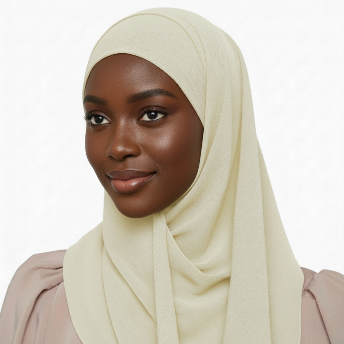 Crinkle Plain Chiffon - Cream