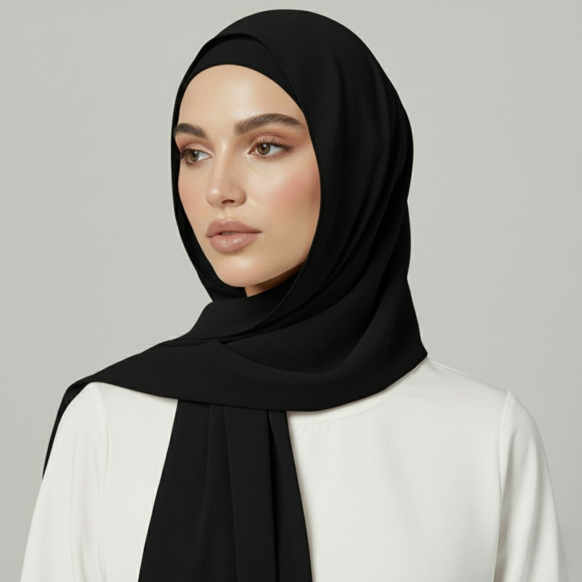 Chiffon Hijab With Matching  Undercap