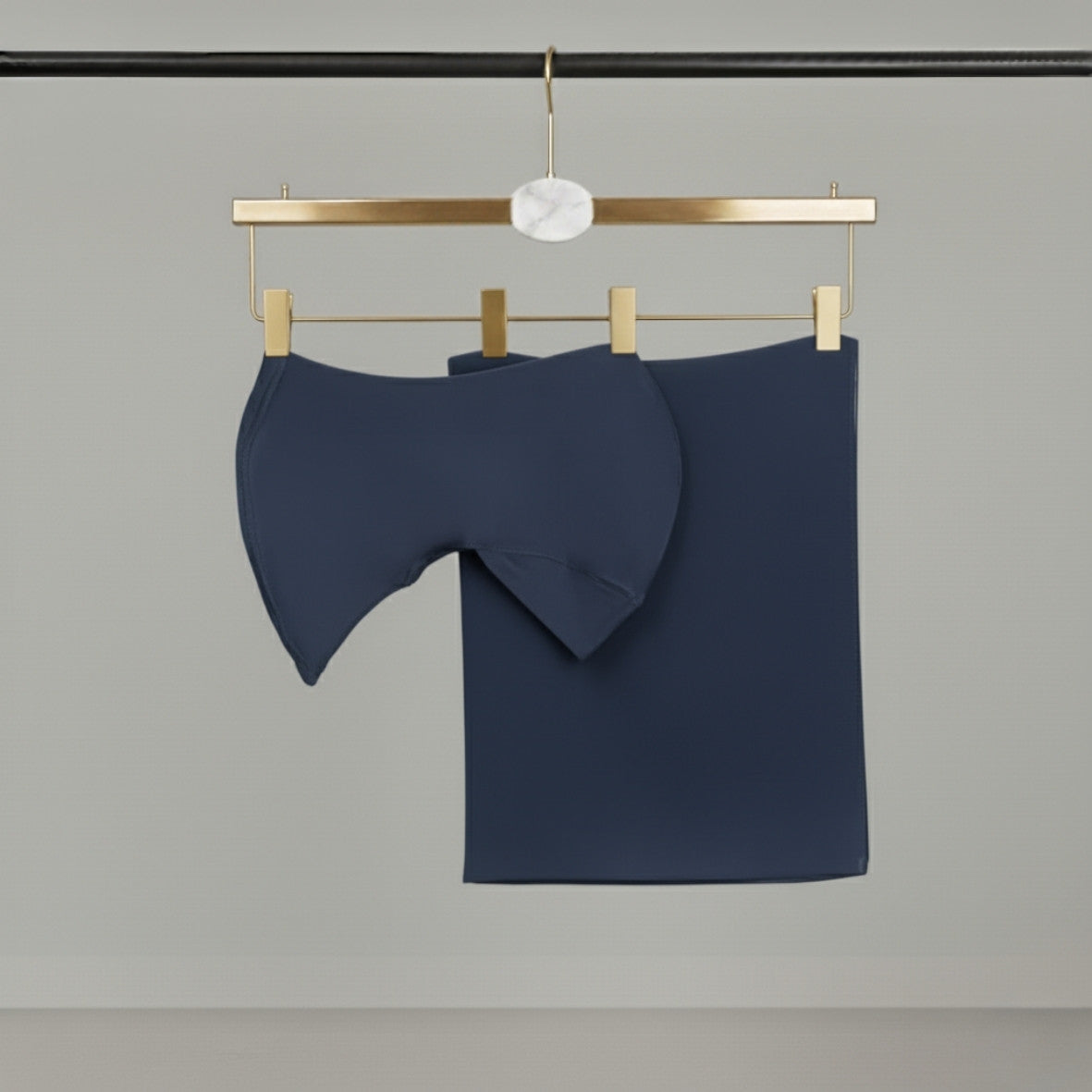 Chiffon Hijab With over neck  Undercap  - Navy