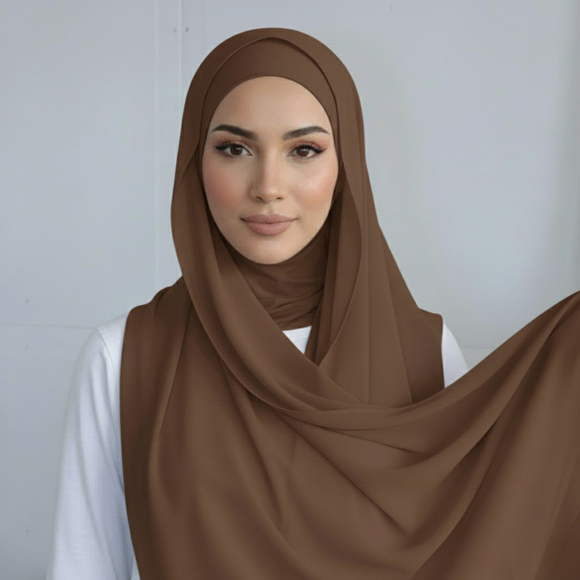 Chiffon Hijab With Matching over neck  Undercap