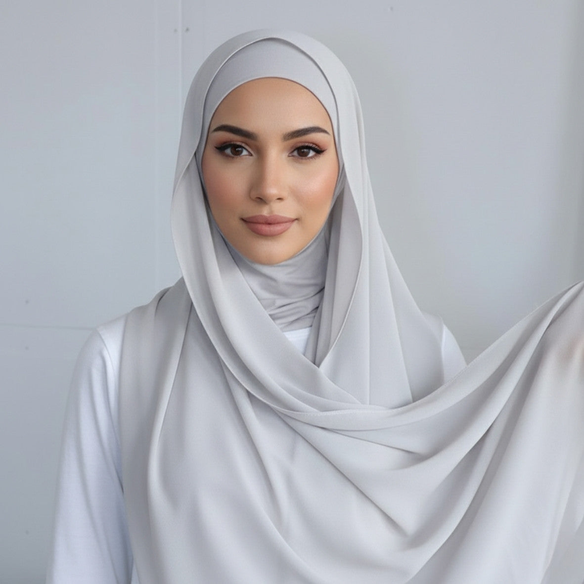 Chiffon Hijab With Matching over neck  Undercap