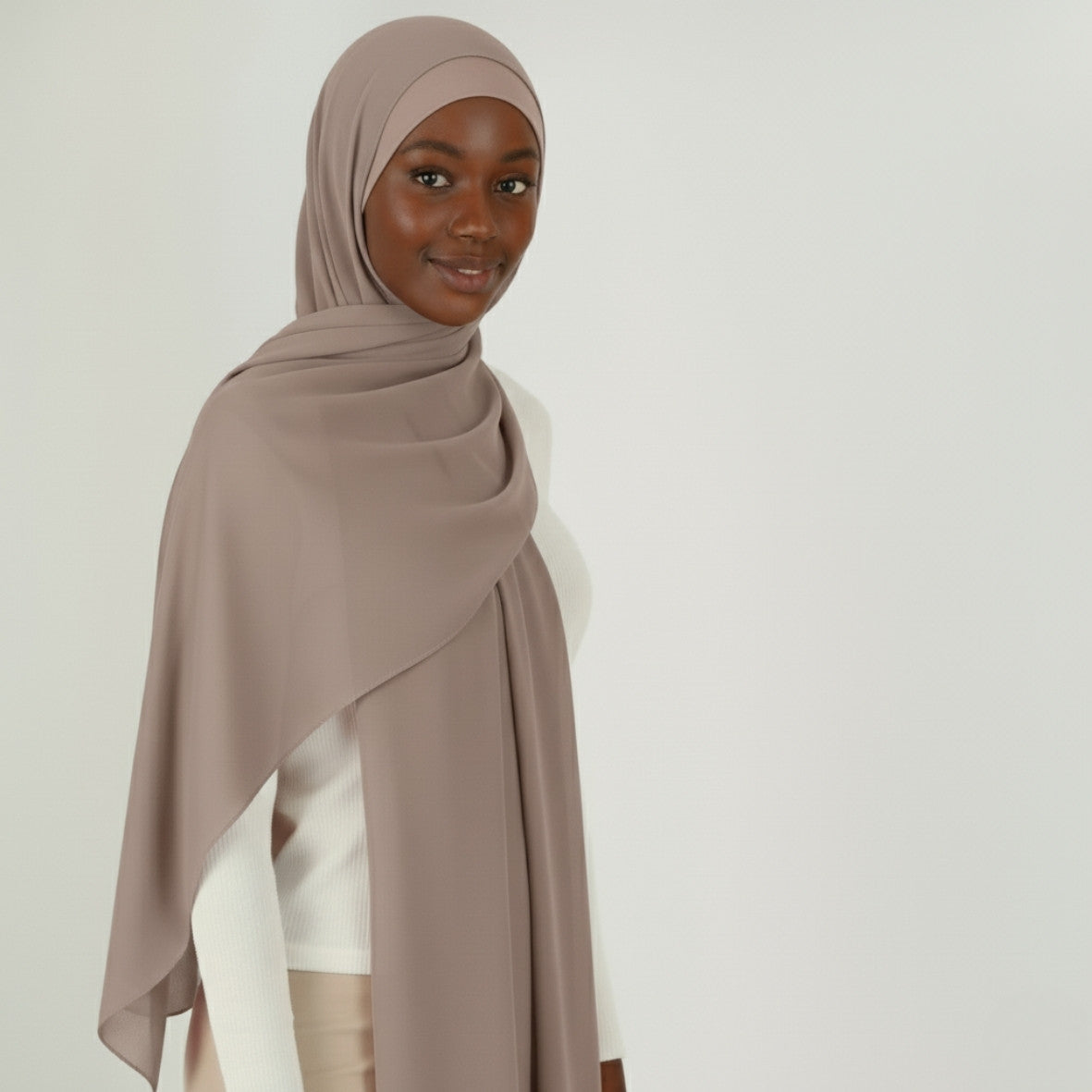 Chiffon Hijab With Matching over neck  Undercap