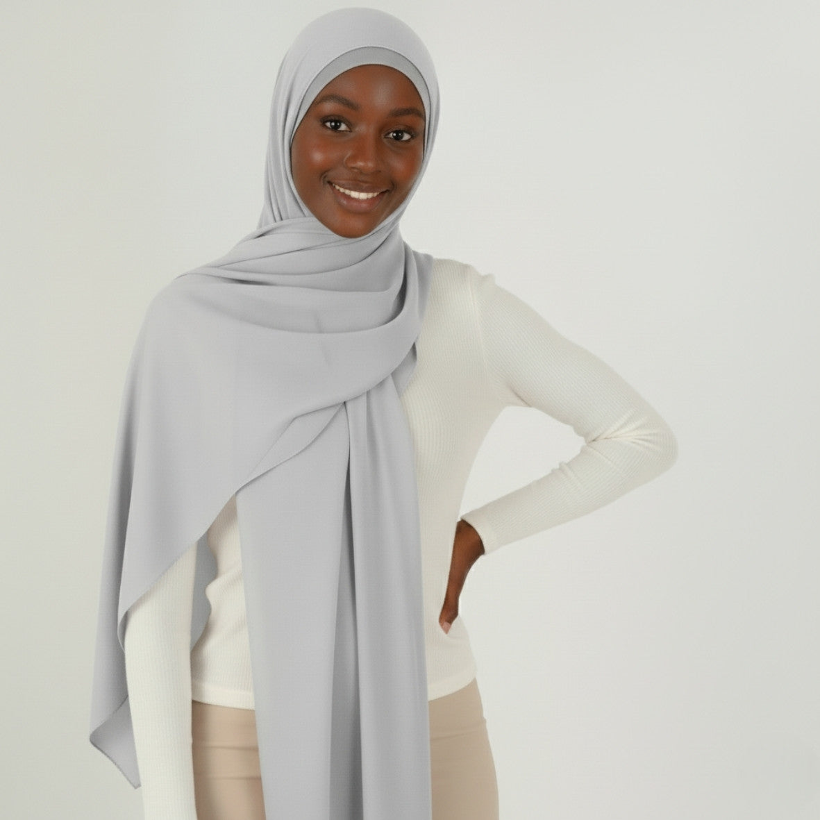 Chiffon Hijab With Matching over neck  Undercap