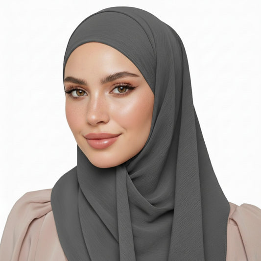 Crinkle Plain Chiffon - Gray