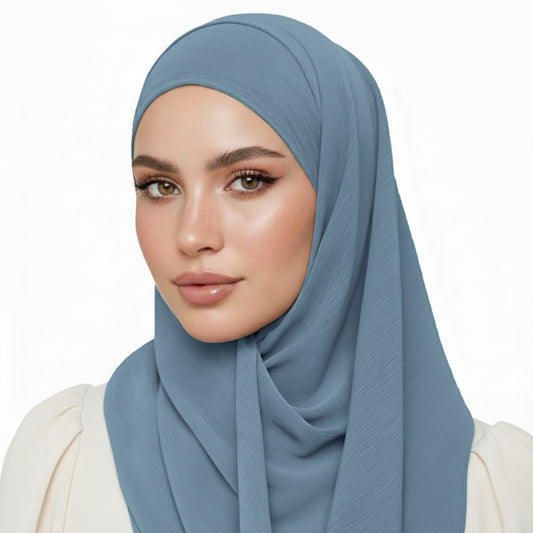 Crinkle Plain Chiffon - Blue