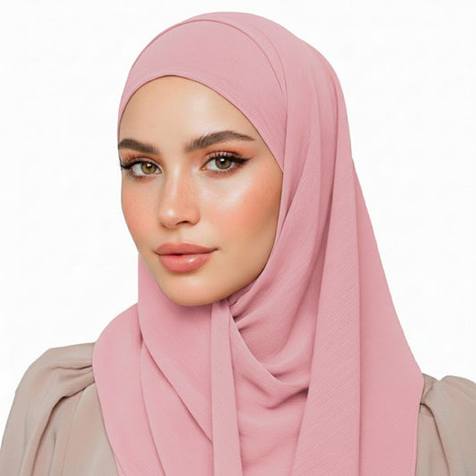 Crinkle Plain Chiffon - Pink