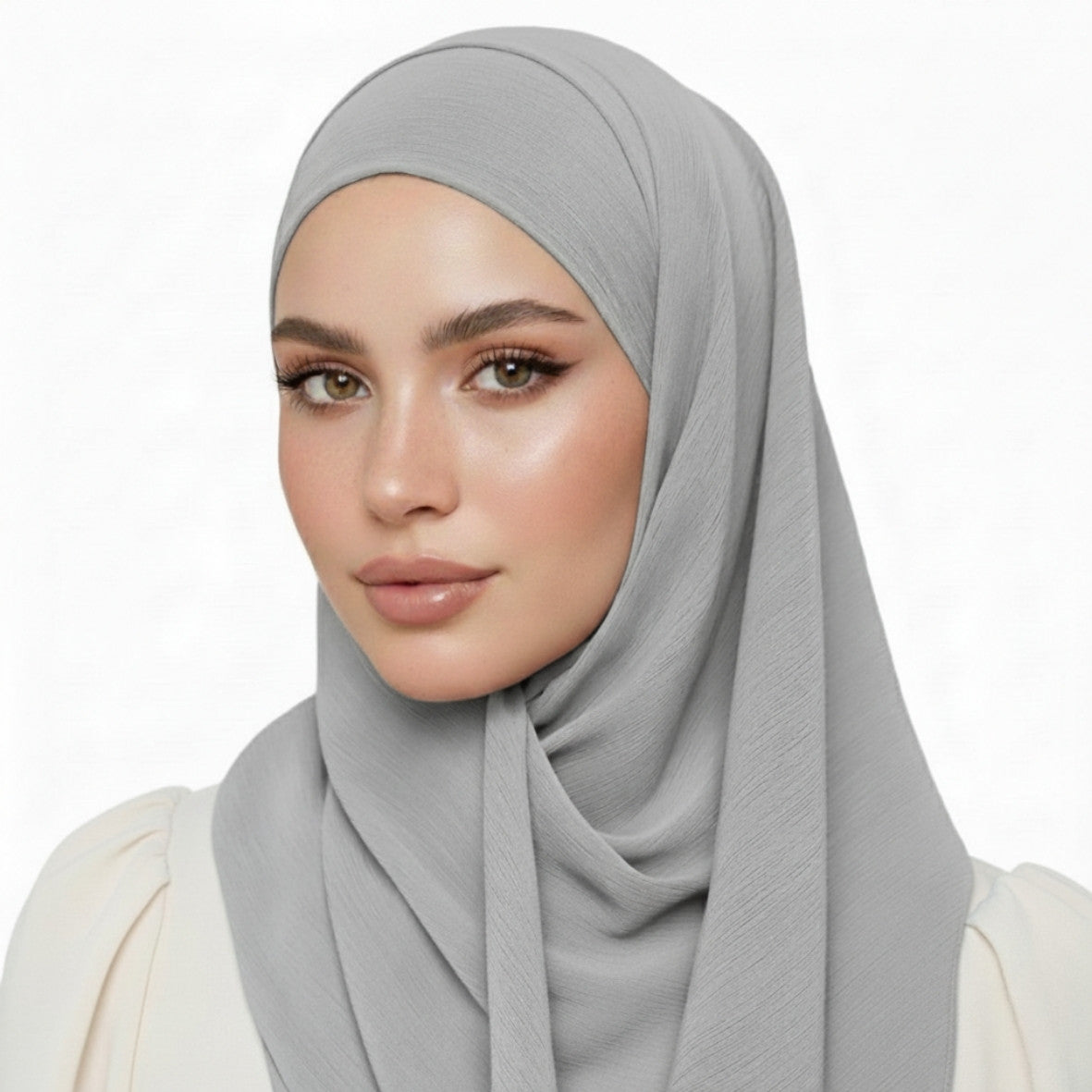 Crinkle Plain Chiffon - Silver