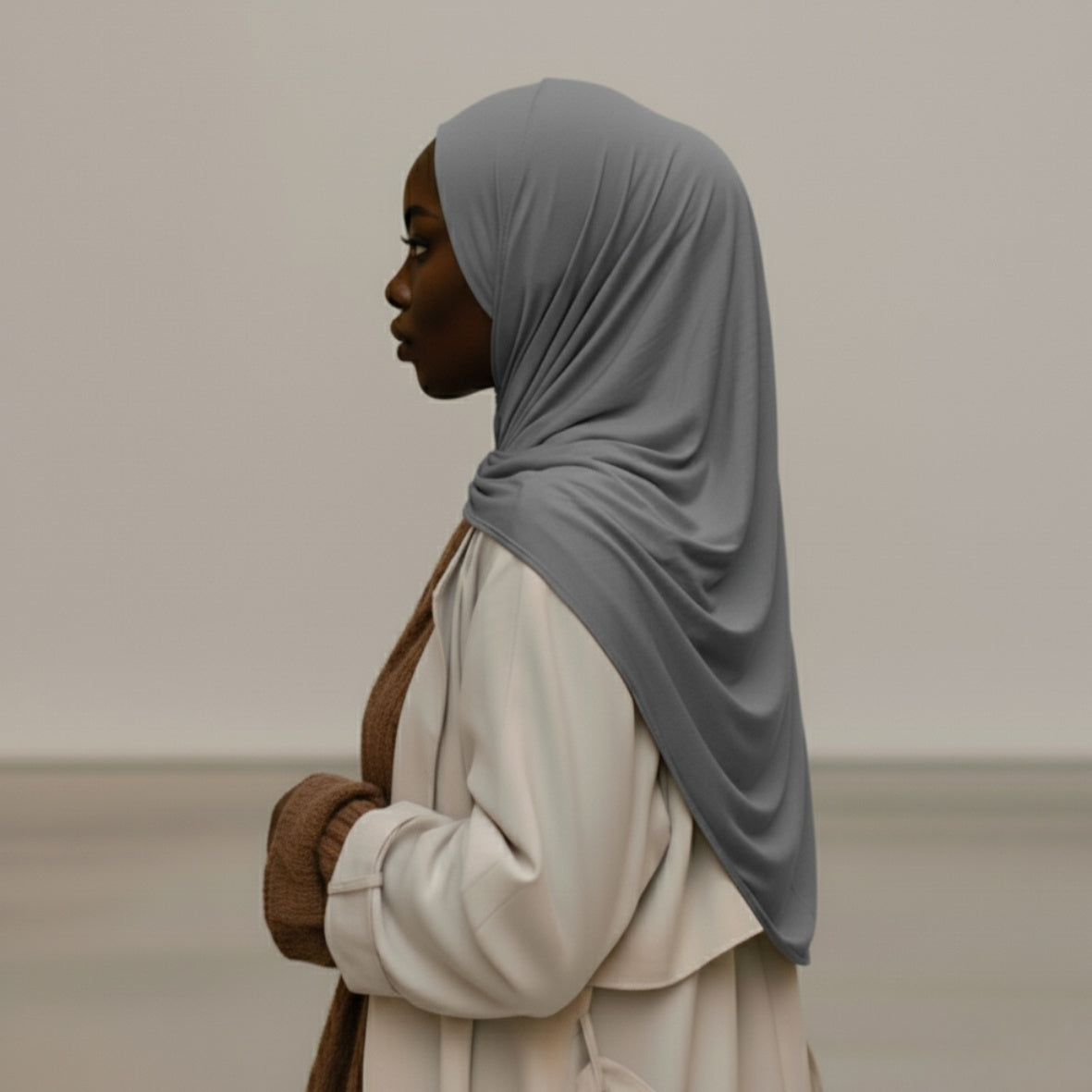 Jersey  Hijab - Silver