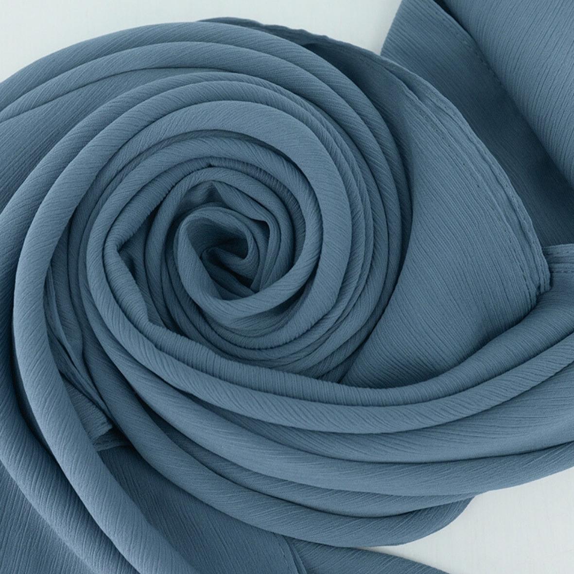 Crinkle Plain Chiffon - Blue