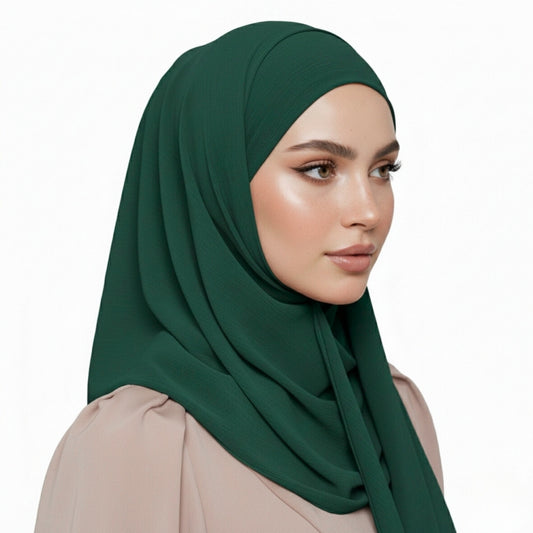 Crinkle Plain Chiffon - Green