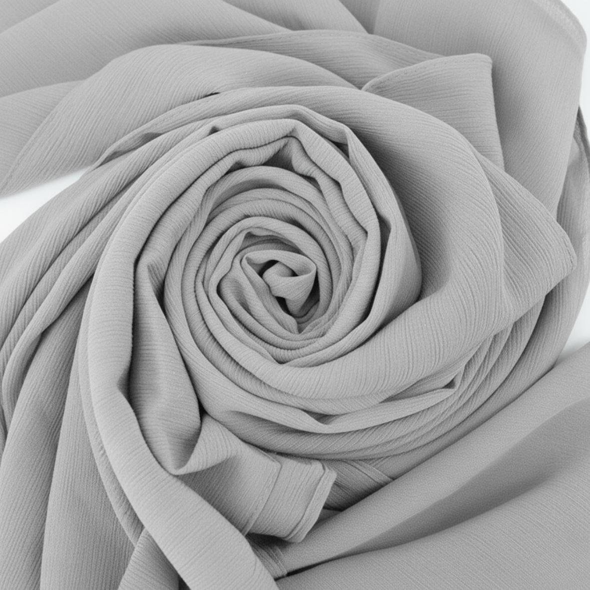 Crinkle Plain Chiffon - Silver