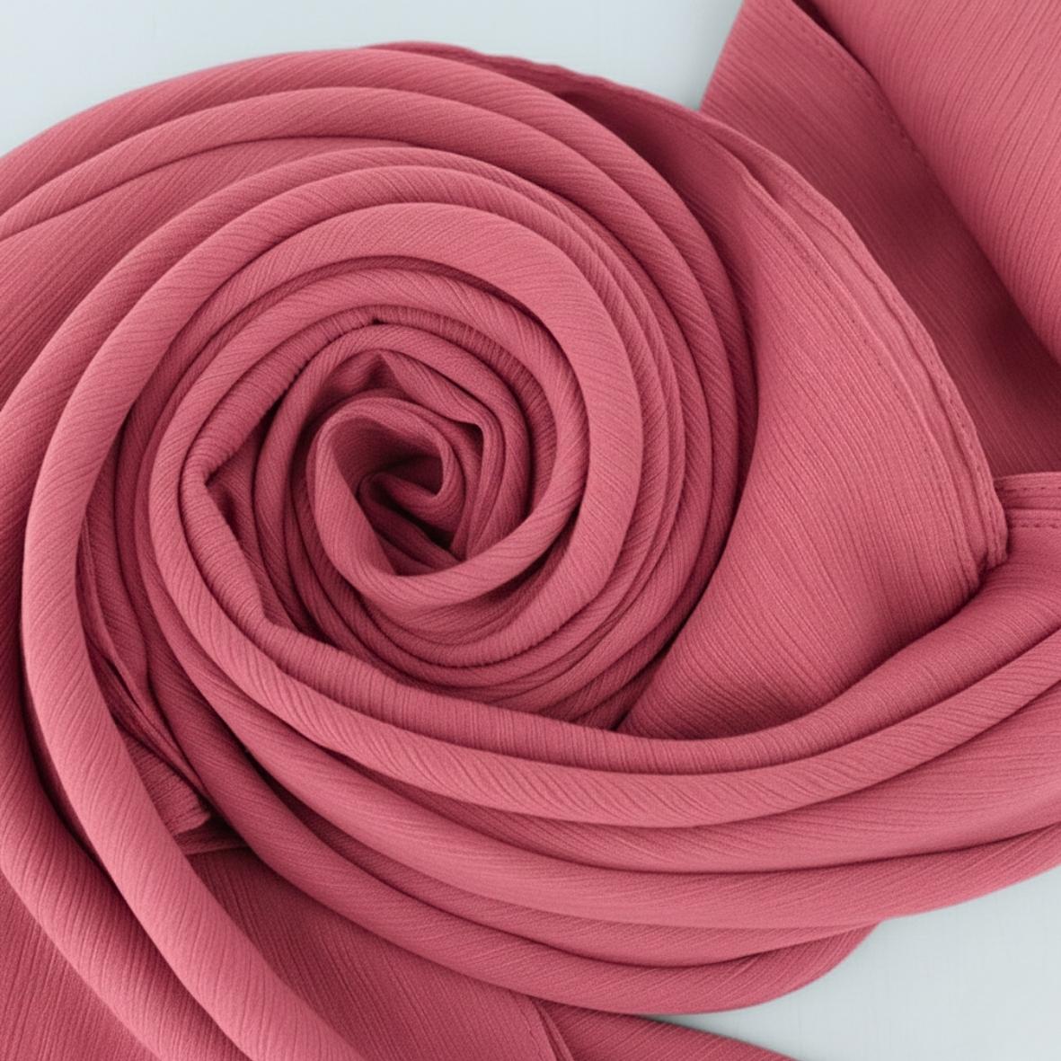 Crinkle Plain Chiffon - Mauve Pink