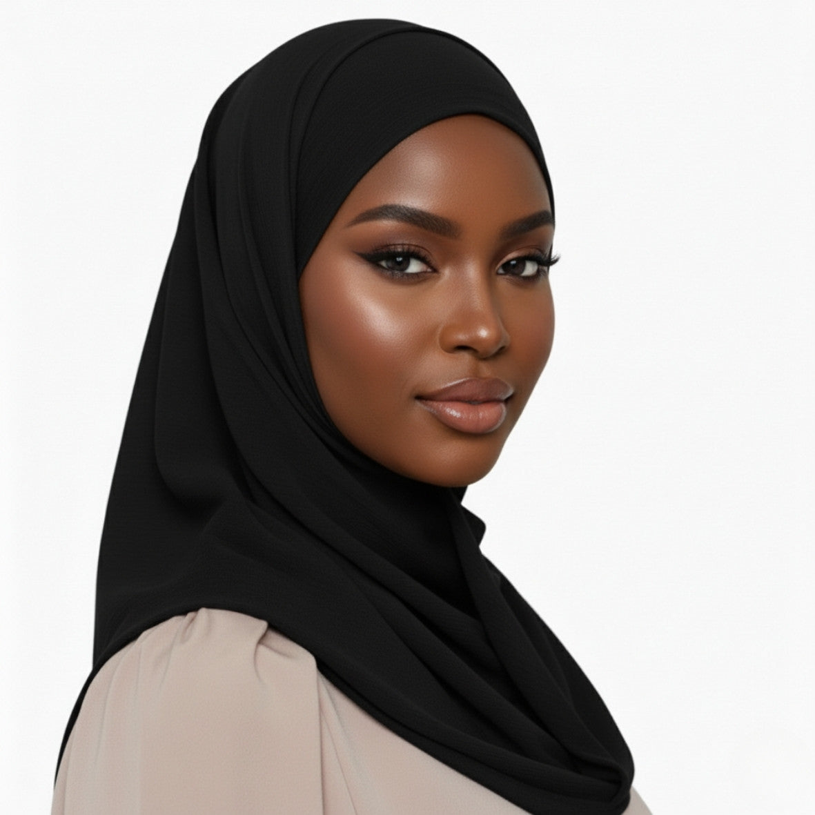 Crinkle Plain Chiffon - Black