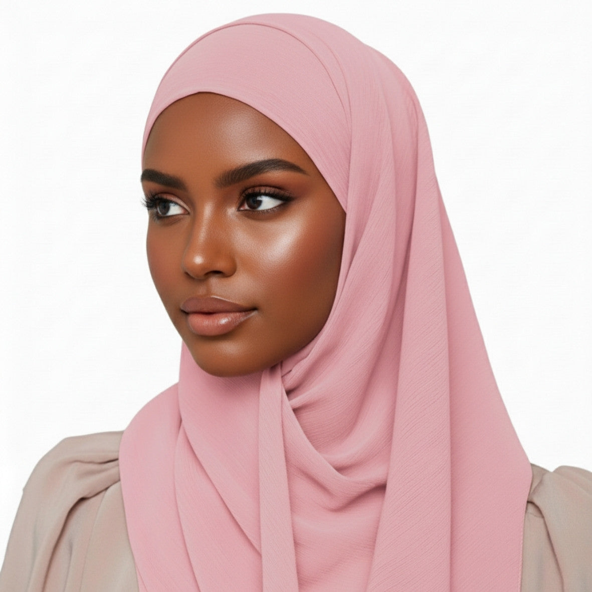 Crinkle Plain Chiffon - Pink