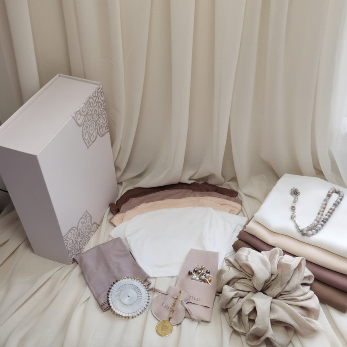 Gift Box-  Matching Hijab with over neck Undercap