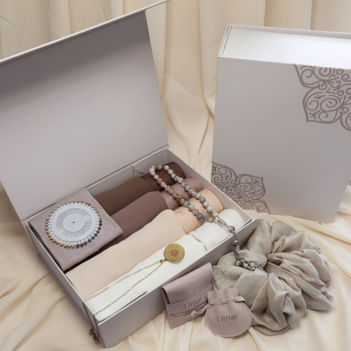 Gift Box-  Matching Hijab with over neck Undercap