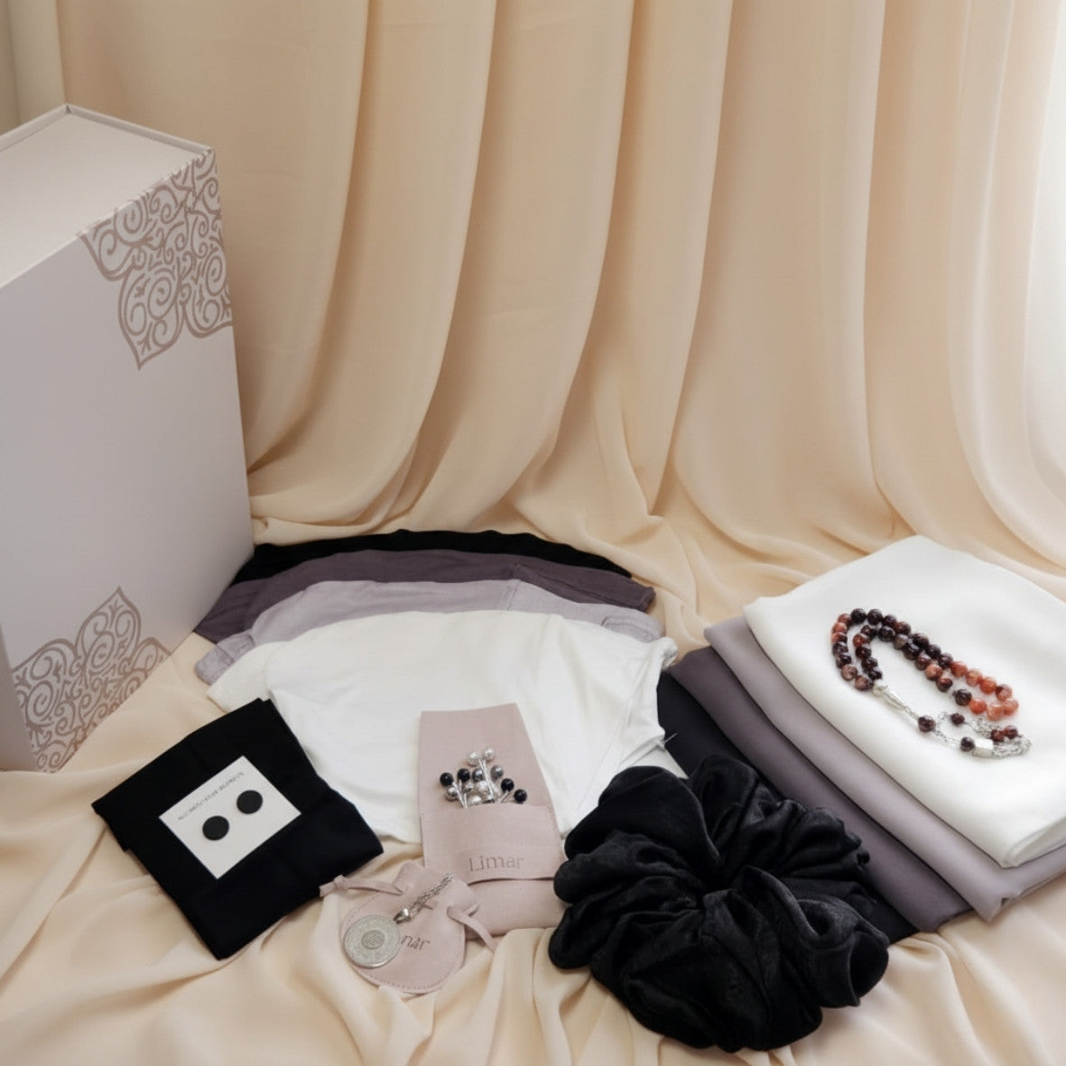 Gift Box-  Matching Hijab with over neck Undercap