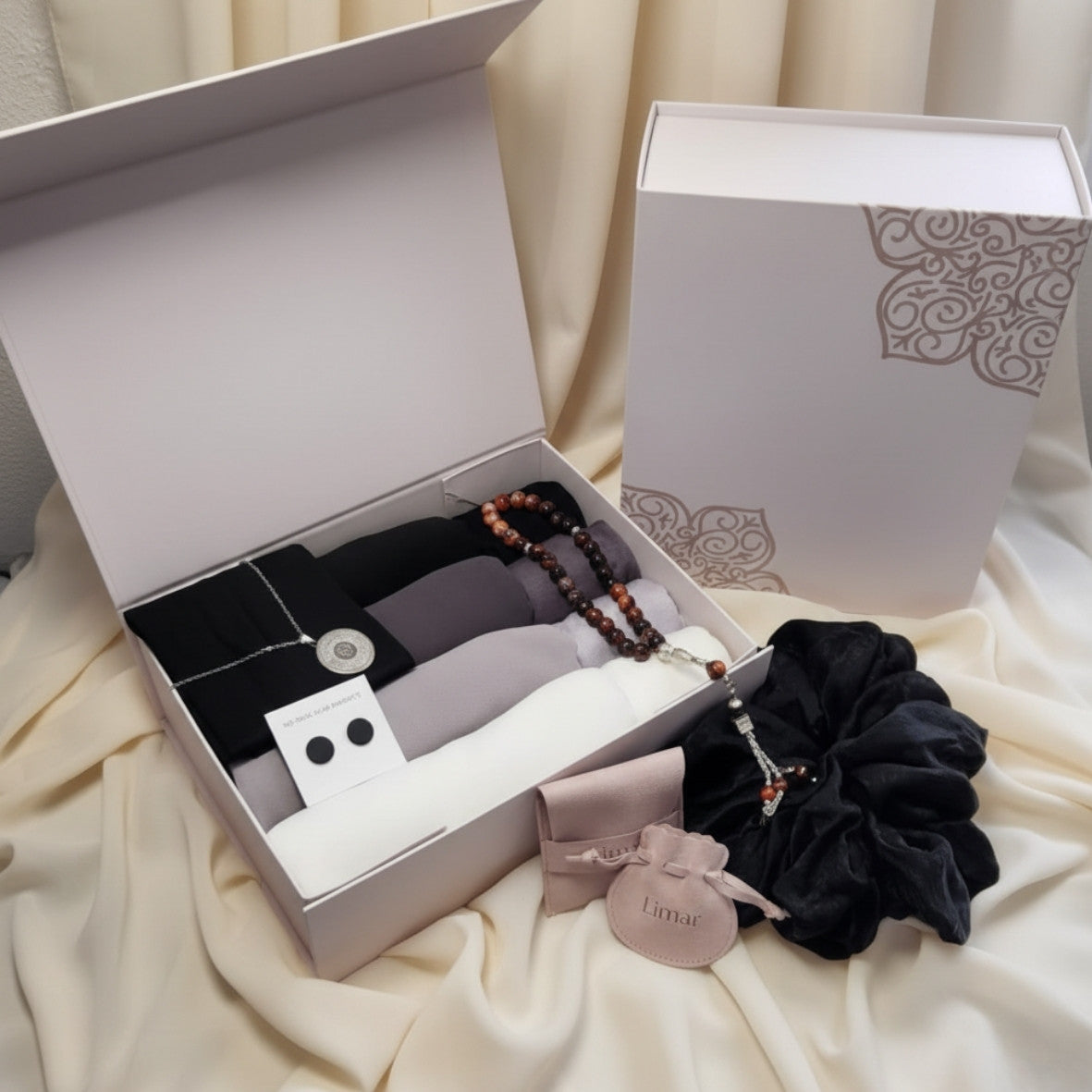 Gift Box-  Matching Hijab with over neck Undercap