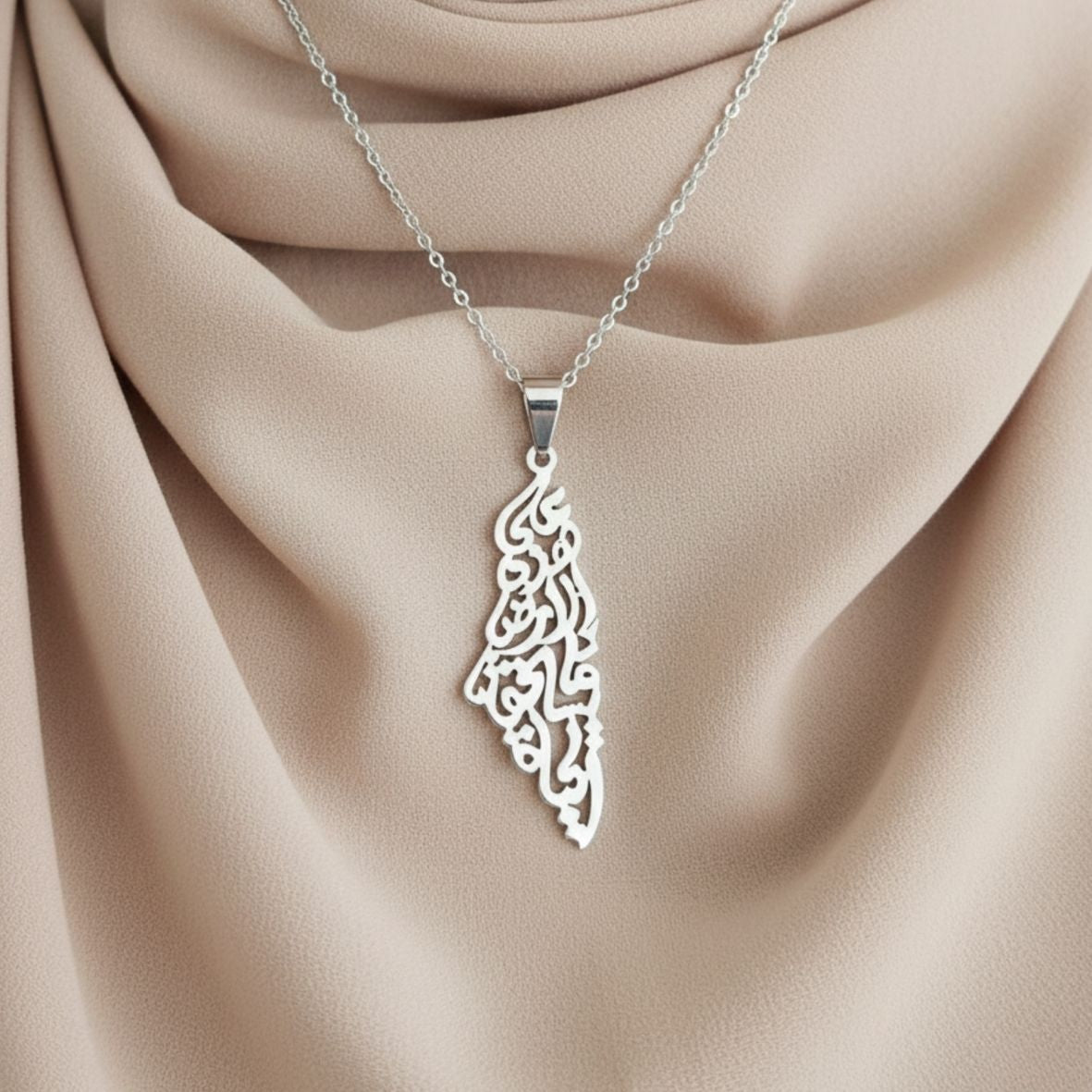 Palestine Map Necklace
