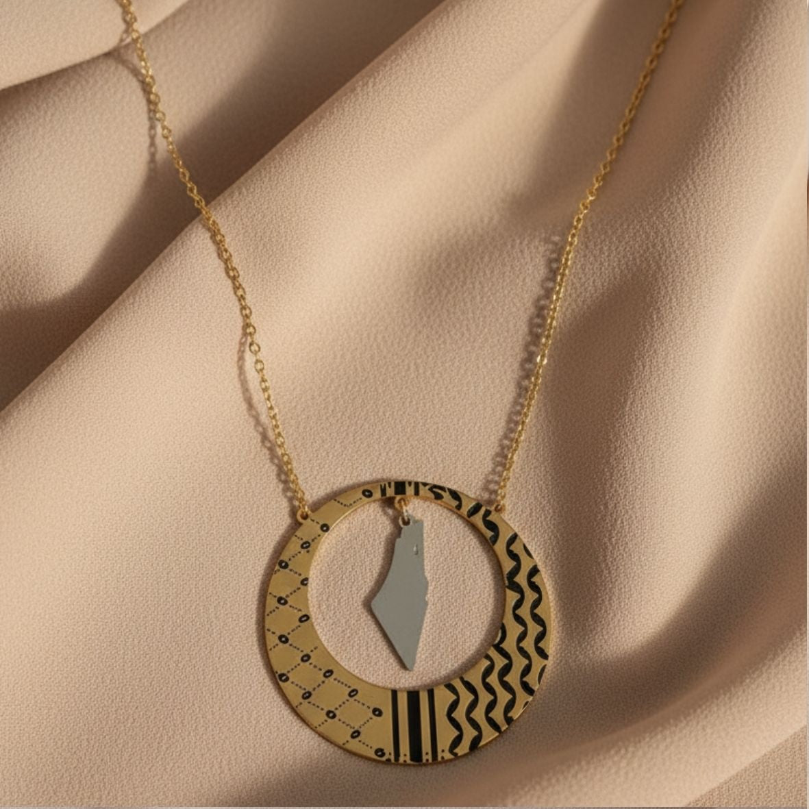 Palestine Round Necklace