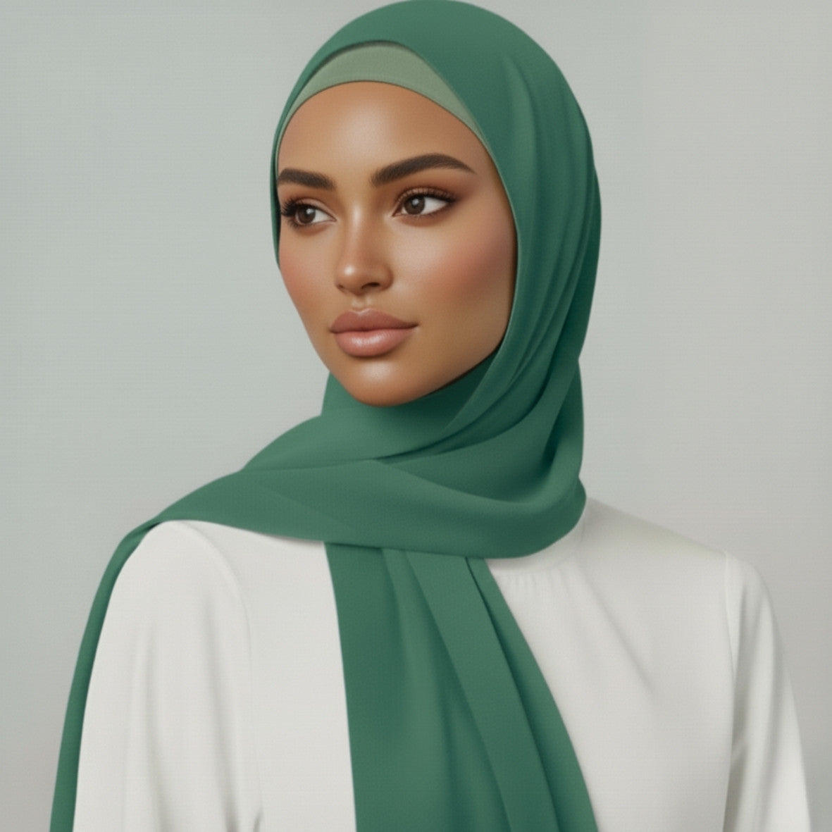 Chiffon Hijab With Matching  Undercap