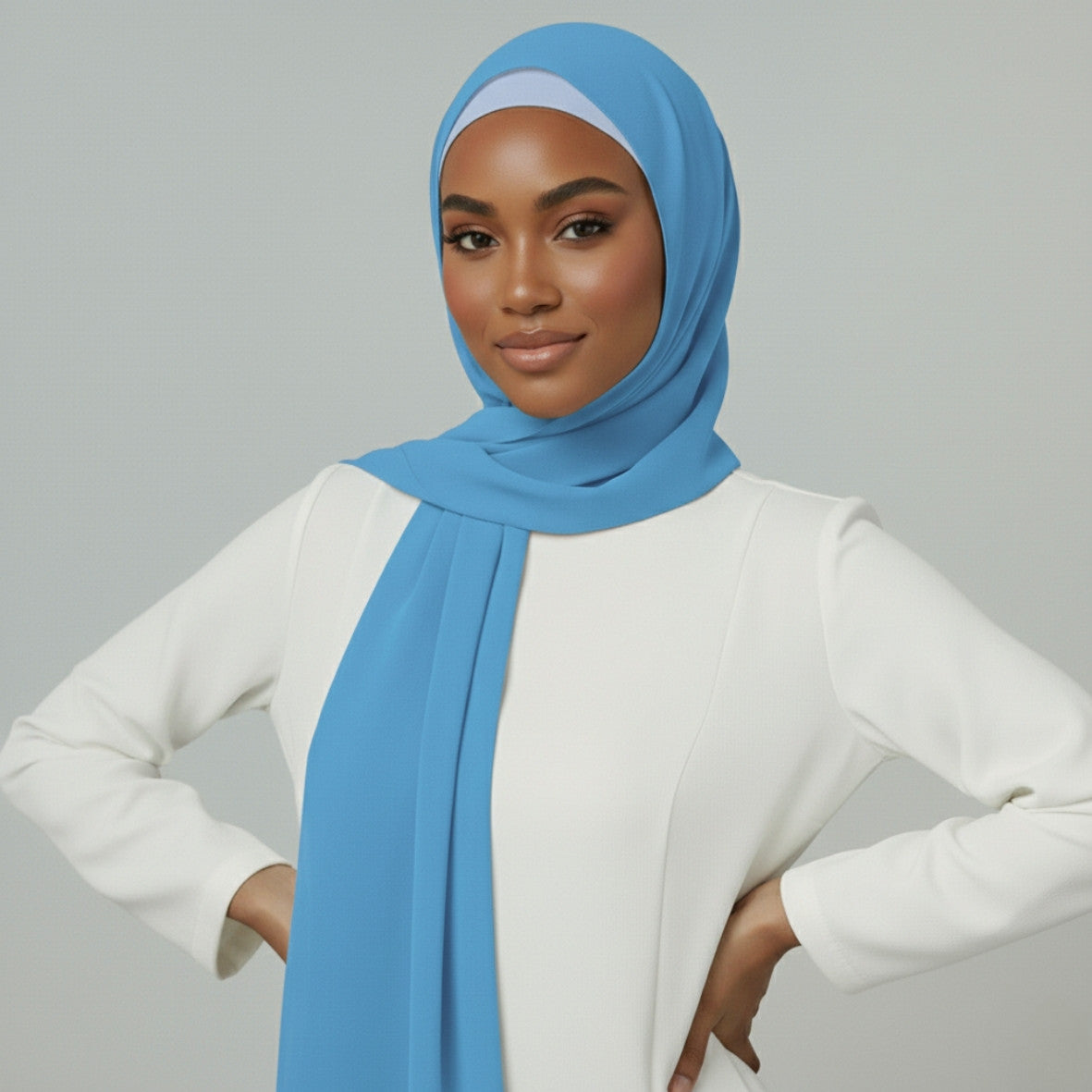 Chiffon Hijab With Matching  Undercap