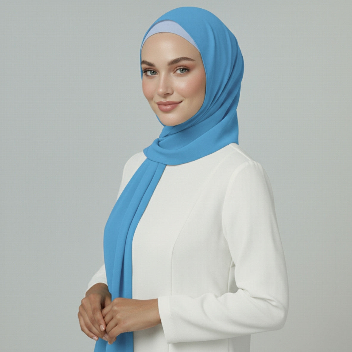 Chiffon Hijab With Matching  Undercap