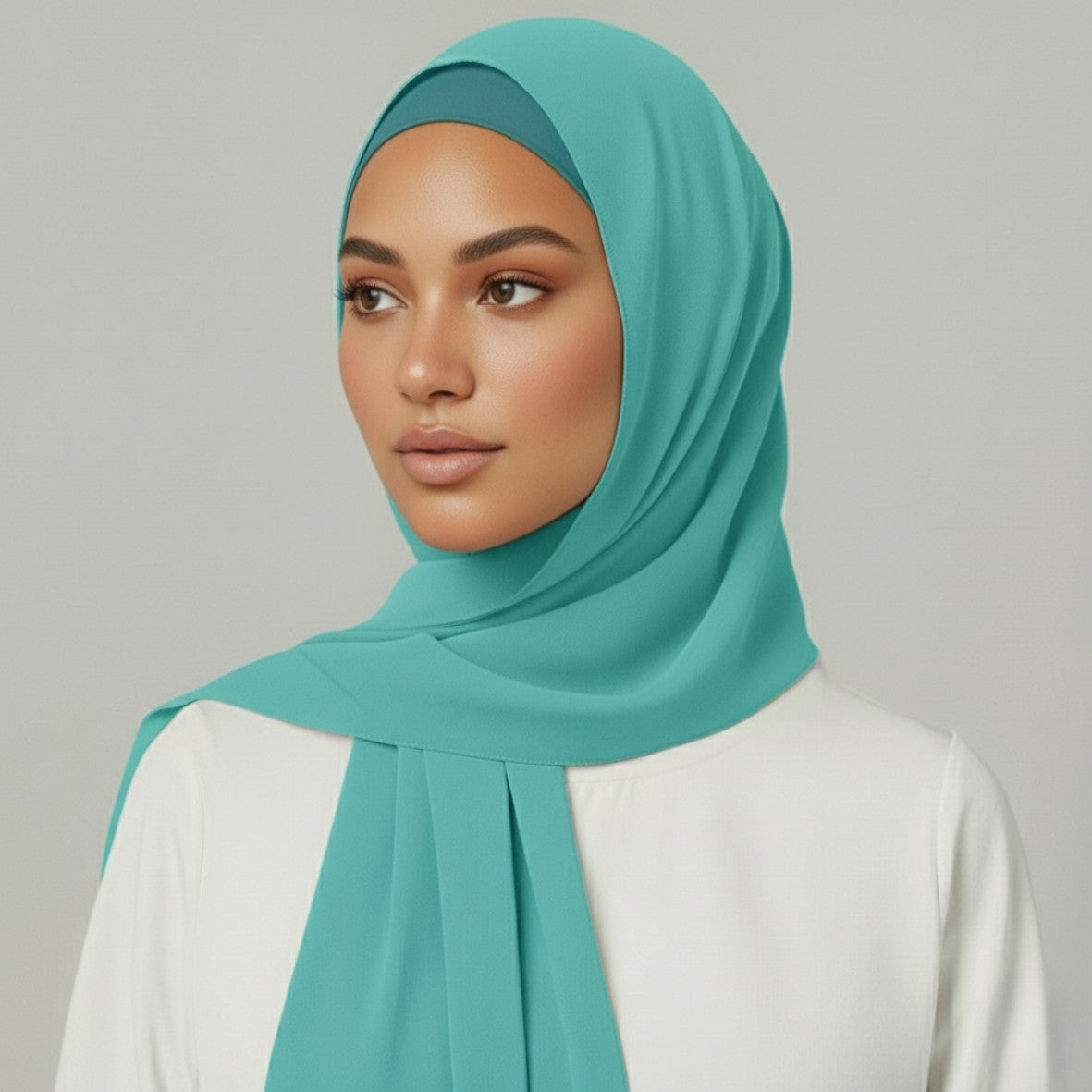 Chiffon Hijab With Matching  Undercap