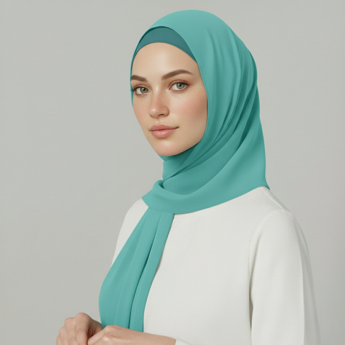 Chiffon Hijab With Matching  Undercap