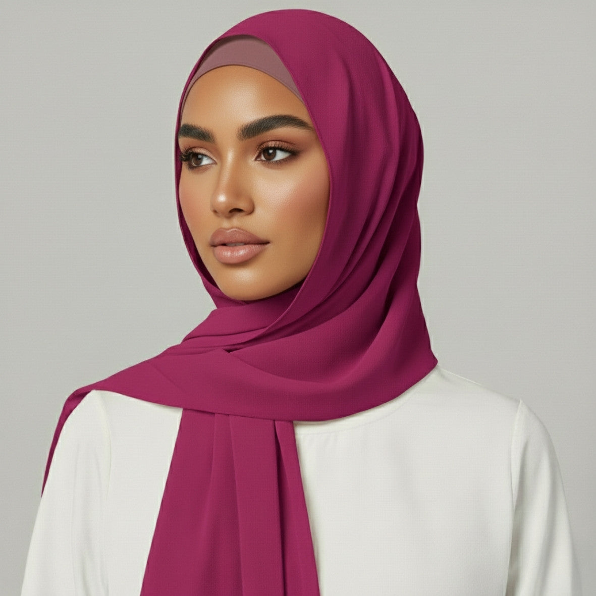 Chiffon Hijab With Matching  Undercap