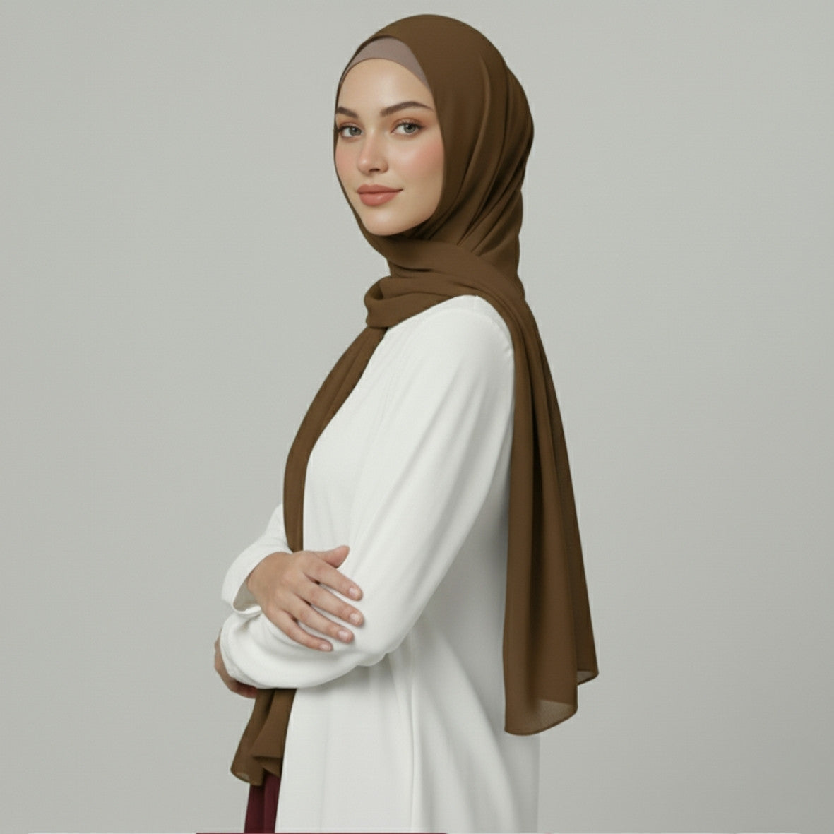 Chiffon Hijab With Matching  Undercap