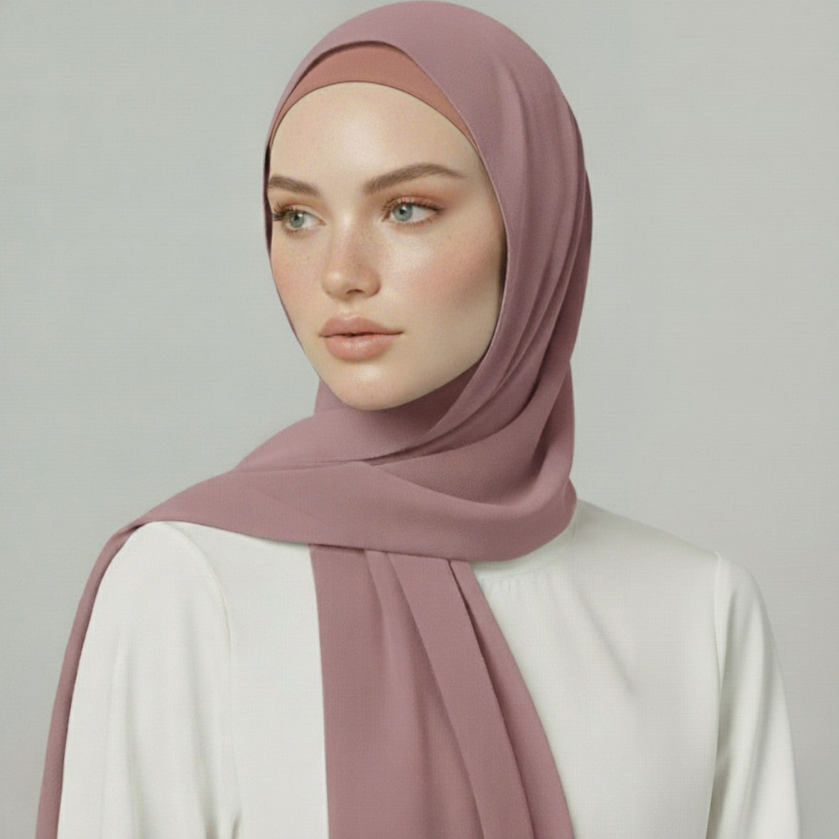 Chiffon Hijab With Matching  Undercap