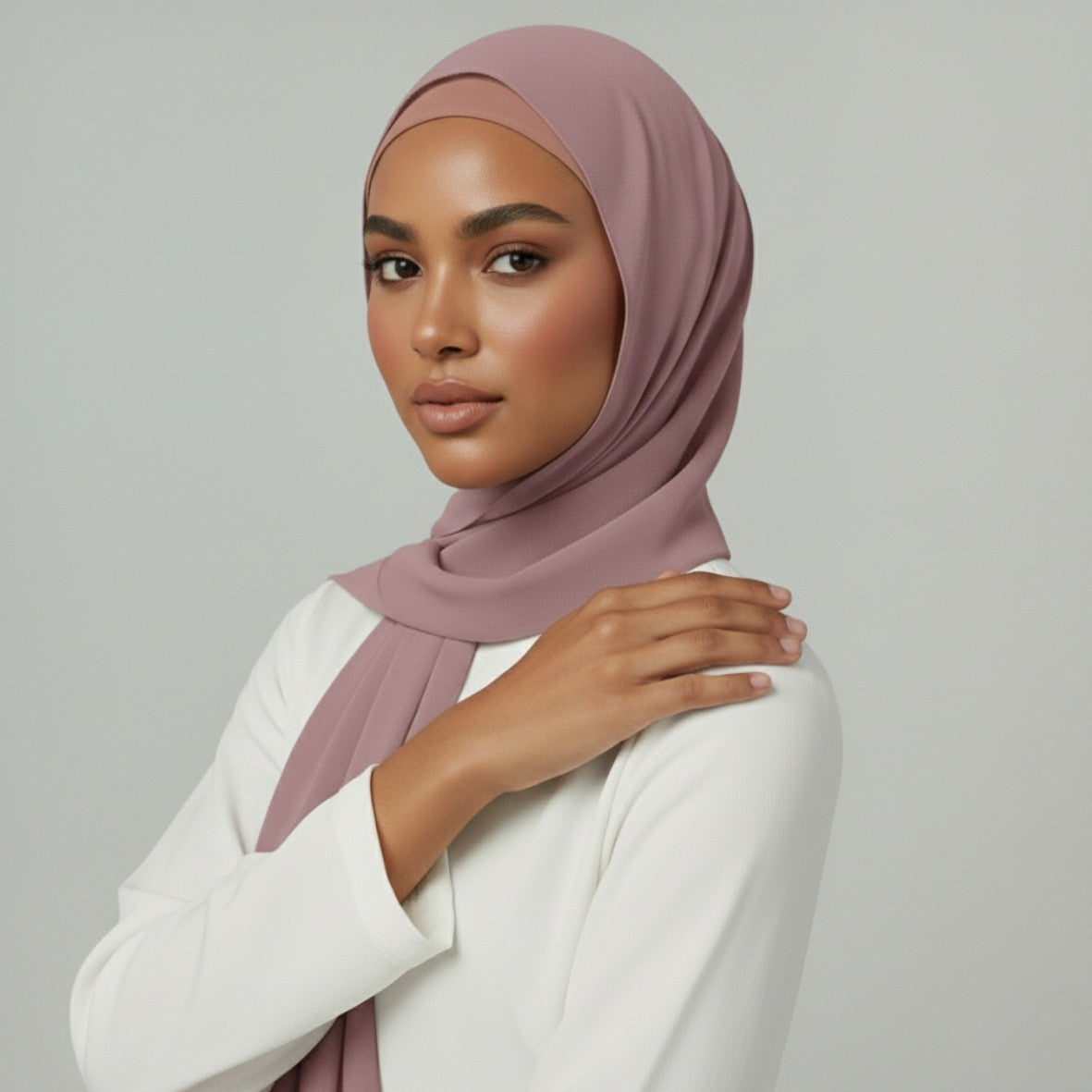 Chiffon Hijab With Matching  Undercap