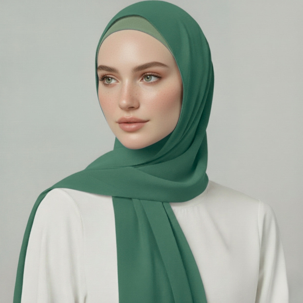 Chiffon Hijab With Matching  Undercap