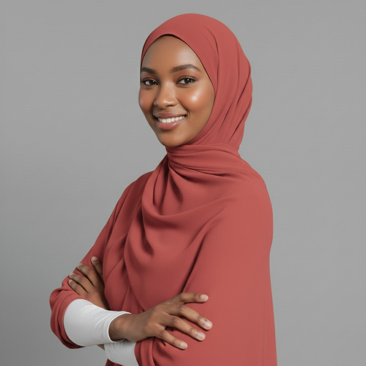 Premium Chiffon - Brick Red